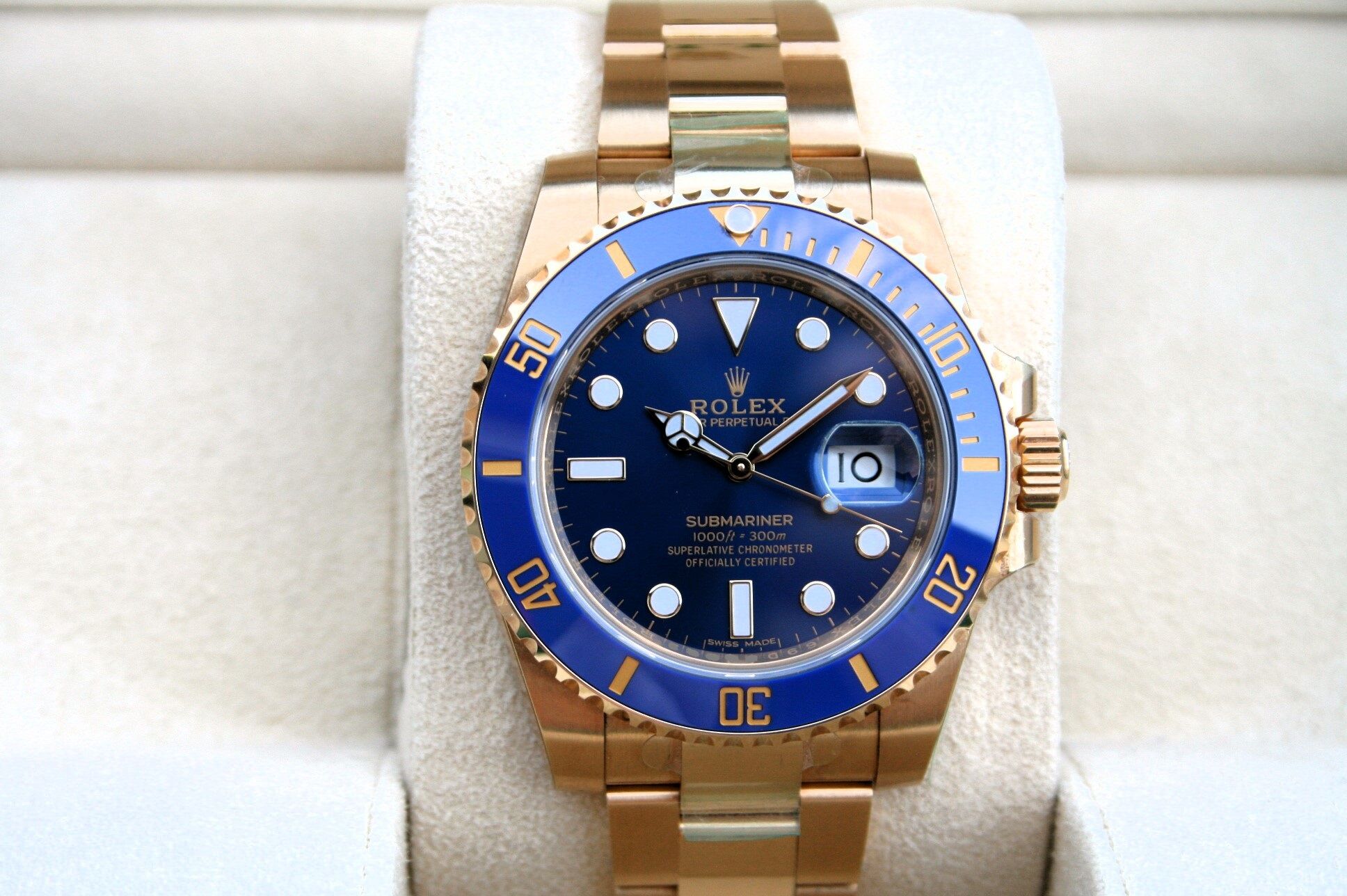 Rolex Submariner colore oro quadrante blu