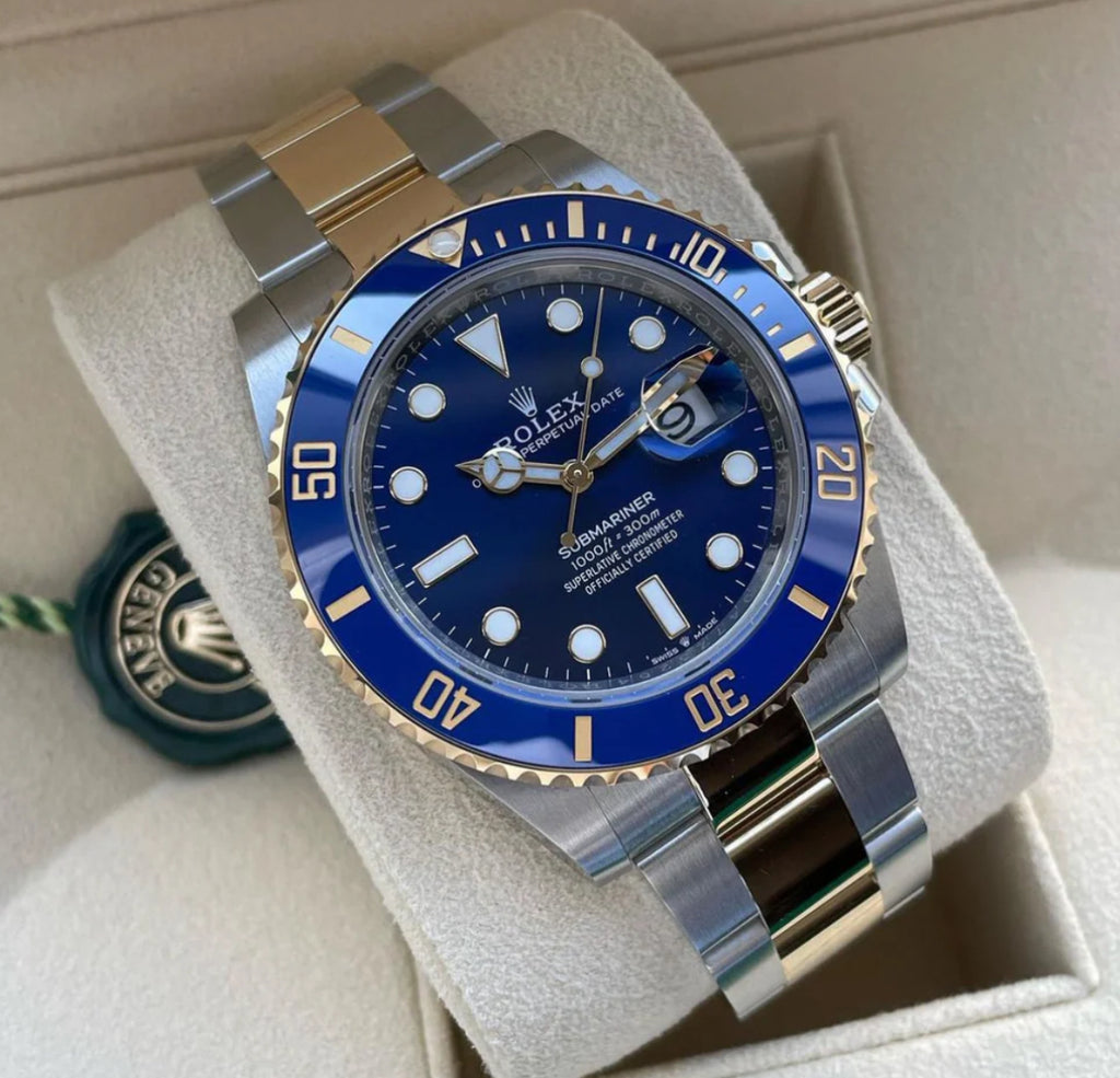 Rolex Submariner acciaio e oro quadrante blu
